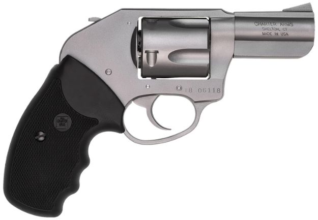 Picture of Charter Arms 74410 Bulldog Duty Large 44 Special, 5 Shot 2.50" Matte Stainless Steel Barrel, Cylinder & Frame w/Black Finger Grooved Rubber Grip