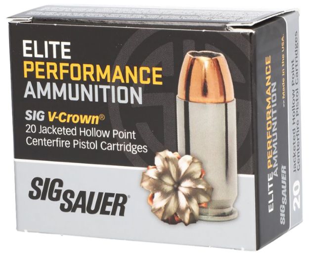 Picture of Sig Sauer E40SW120 Elite Performance  40S&W 165gr V-Crown Jacketed Hollow Point 20 Per Box/10 Case