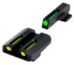 Picture of TruGlo TG131GT1B TFO  Green/Tritium/Fiber Optic Front Sight-Yellow/Tritium/Fiber Optic Rear Sight Glock 42/43