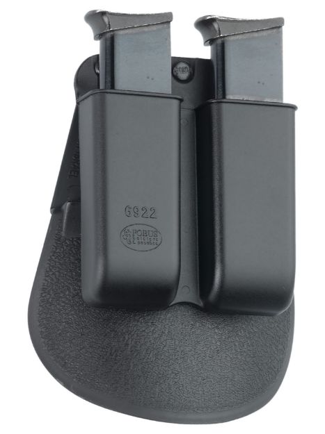 Picture of Fobus 6922P Double Mag Pouch  Black Polymer Paddle Compatible w/ Single Stack