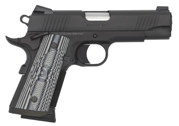 Picture of Colt Mfg O9840CCU 1911 Commander Combat Unit 45 ACP 4.25" 7+1 Black PVD Black PVD Stainless Steel Slide Checkered & Scalloped Gray G10 Grip