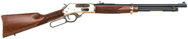 Picture of Henry H0244570 Side Gate  Full Size 45-70 Gov 5+1 19.80" Blued Steel Barrel, Polished Brass Receiver, American Walnut Stock Right Hand