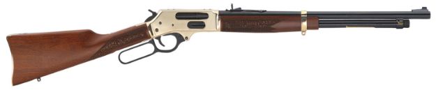 Picture of Henry H024410 Side Gate  Full Size Frame 410 Gauge 5+1, 2.5" Chamber 19.80" Blued Steel Barrel, Polished Brass Steel Receiver, American Walnut Wood Stock