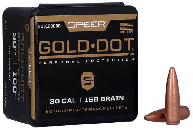 Picture of Speer 308168GD Gold Dot  30Cal 168gr Soft Point 50 Per Box/20 Case