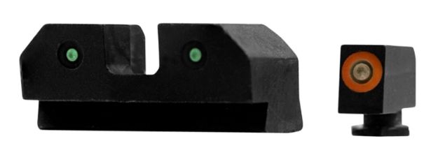 Picture of XS Sights GLR012P6N R3D  Night Sights fits Glock  Black | Green Tritium Orange Outline Front Sight Green Tritium  Rear Sight