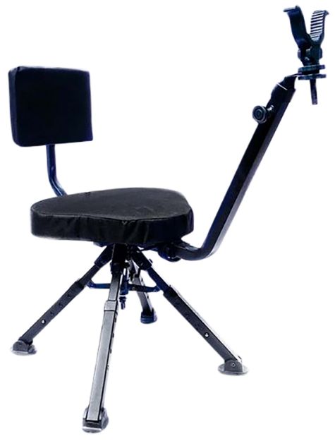 Picture of BenchMaster BMGBSC2 Ground Hunting Shooting Chair 4 Leg Rotating Steel Black