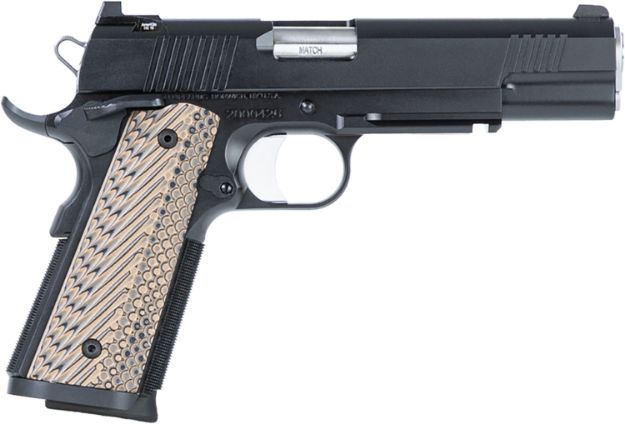 Picture of Dan Wesson 01801 Specialist  45 ACP 8+1 5" Stainless Steel Barrel, Black Duty Serrated Steel Slide, Frame w/Beavertail & Picatinny Rail, Black/Brown G10 Grip, Ambidextrous