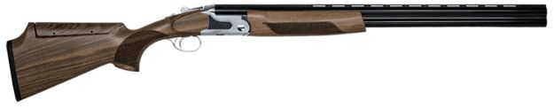 Picture of CZ-USA 06495 SCTP Sterling Southpaw 12 Gauge 3" 2rd 30" Gloss Black Chrome Barrel, Silver Satin Chrome Metal Finish, Turkish Walnut Fixed Adjustable Comb Stock Includes 5 Extended Chokes Left Hand