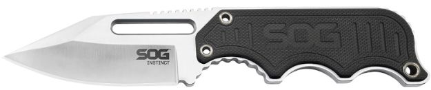 Picture of S.O.G SOG-NB1012-C Instinct  2.30" Fixed Clip Point Plain Satin Polished 5Cr15MoV SS Blade Black/Silver G10/SS Handle Includes Sheath