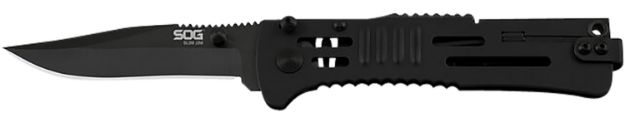 Picture of S.O.G SOG-SJ32-CP SlimJim  3.18" Folding Plain Clip Point Satin AUS8 SS Blade/ Black Hardcased Stainless Steel Handle