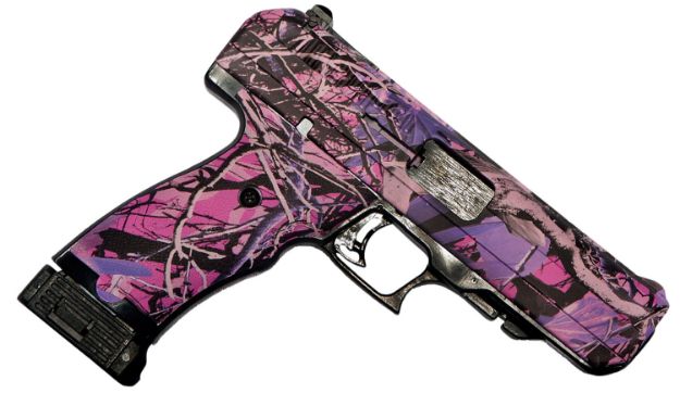 Picture of Hi-Point 34510PI JHP  45 ACP 9+1 4.50" Black Steel Barrel, Hydro-Dipped Pink Camo Serrated Steel Slide, Polymer & Grip