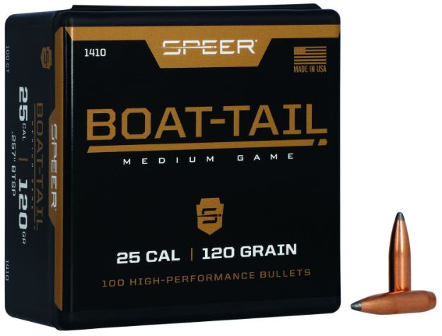 Picture of Speer 1410 Boat-Tail  25Cal 120gr Jacketed Soft Point Boat Tail 100 Per Box/5 Case