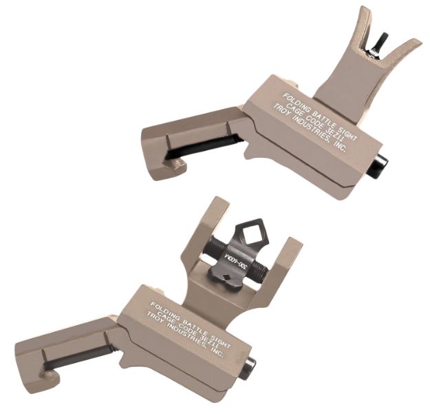 Picture of Troy Ind SSIG-45S-MDFT-00 45 Degree Offset Battlesight Set  Flat Dark Earth Anodized M4 Front & Dioptic Rear