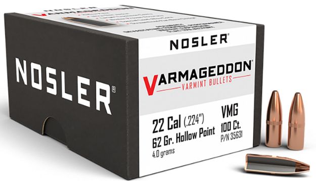 Picture of Nosler 35631 Varmageddon  22Cal 62gr Flat Base Hollow Point 100/Box