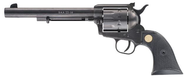 Picture of Chiappa Firearms CF340170 SAA 1873  Medium Frame 22 LR 10 Shot, 7.50" Blued Steel Barrel, Blued Steel Frame, Blued Cylinder, Black Plastic Grip, Exposed Hammer