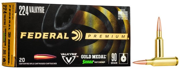 Picture of Federal GM224VLK1 Premium Gold Medal 224Valkyrie 90gr Sierra MatchKing BTHP 20 Per Box/10 Case