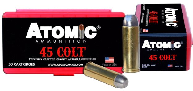 Picture of Atomic Ammunition 00434 Cowboy Action Precision Craft 45Colt 200gr Lead Round Nose Flat Point 50 Per Box/10 Case