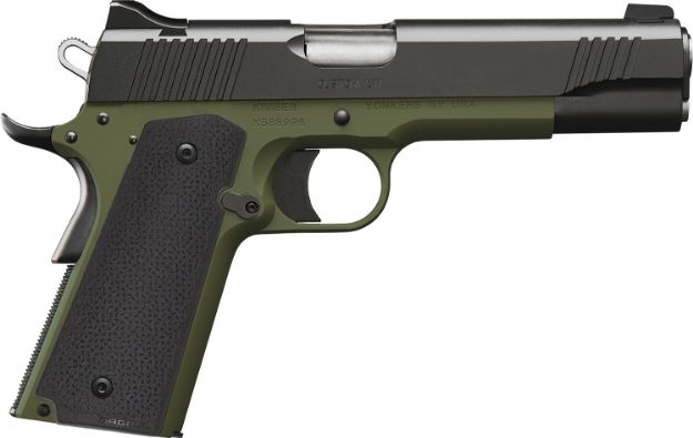 Picture of Kimber Mfg.,inc 3000464 Custom LW  45 ACP 8+1 5" Black Ranger Green Black Textured Grip