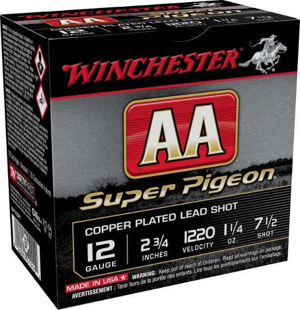 Picture of Winchester Ammo AA12SP7 AA Super Pigeon 12Gauge 2.75" 1 1/4oz 7.5Shot 25 Per Box/10 Case