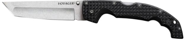 Picture of Cold Steel CS29AXT Voyager  XL 5.50" Folding Tanto Plain AUS-10A SS Blade Black Griv-Ex w/Aluminum Liners Handle Includes Pocket Clip