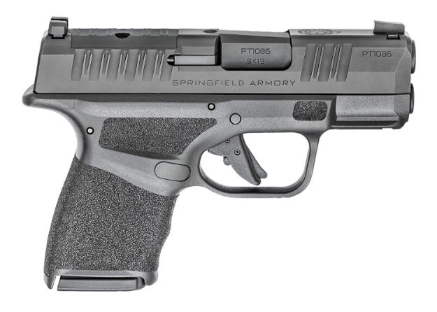 Picture of Springfield Armory HC9319BOSPLC Hellcat OSP Micro-Compact 9mm Luger 10+1, 3" Black Melonite Hammer Forged Barrel, Black Melonite Optic Ready/Serrated Steel Slide, Adaptive Textured Grip