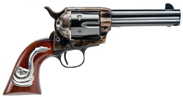 Picture of Cimarron MP410SSI01 Man With No Name  45 Colt (LC) 6rd 4.75" Blued Barrel & Cylinder Color Case Hardened Steel Frame with Walnut Grip with Integrated Snake