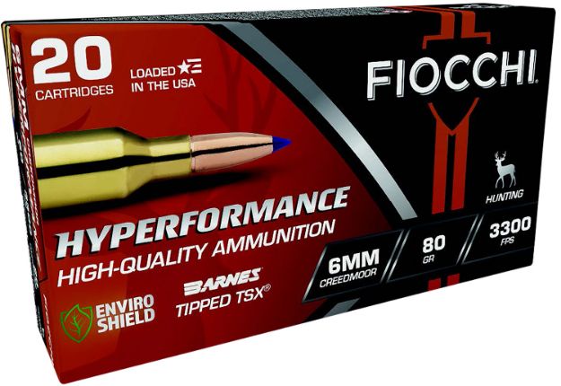 Picture of Fiocchi 6CMTT Hyperformance  6mmCreedmoor 80gr Barnes Tipped TSX 20 Per Box/10 Case