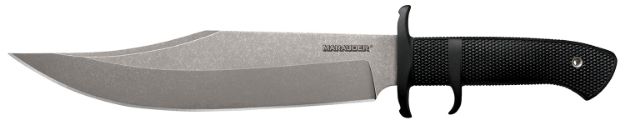 Picture of Cold Steel CS39LSWBA Marauder  9" Fixed Bowie Plain Stone Washed AUS-8A SS Blade/Black Kray-Ex Handle Includes Sheath