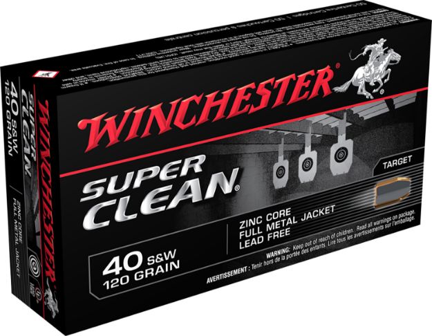 Picture of Winchester Ammo W40SWLF Super Clean  40S&W 120gr Lead Free Full Metal Jacket 50 Per Box/10 Case