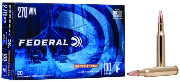 Picture of Federal 270A Power-Shok  270Win 130gr Jacketed Soft Point 20 Per Box/10 Case