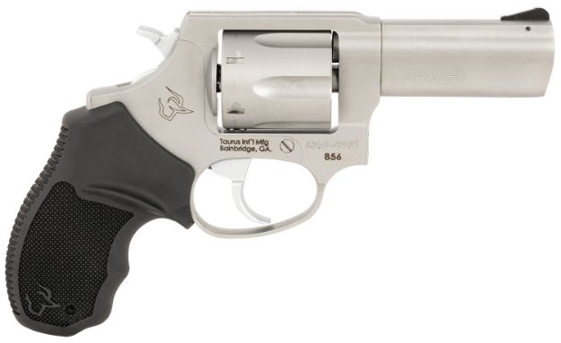 Picture of Taurus 2856P39 856 T.O.R.O. Small Frame 38 Special +P 6rd 3" Matte Stainless Steel Barrel, Cylinder & Frame, Extended Ejector Rod, Black Rubber Grip, Transfer Bar Safety, Exposed Hammer, Optics Ready