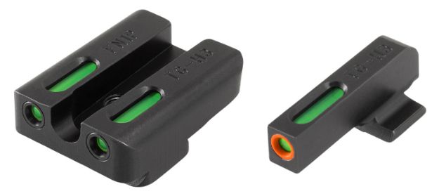 Picture of TruGlo TG13FN1PC TFX Pro  Black | Green Tritium & Fiber Optic Orange Outline Front Sight Green Tritium & Fiber Optic Rear Sight