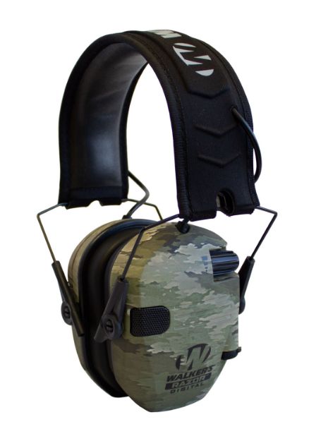 Picture of Walker's GWPDRSEMAIX Razor PRO Digital Electronic Muff Polymer 23 dB Over the Head ATACS-IX Camo/Black Adult