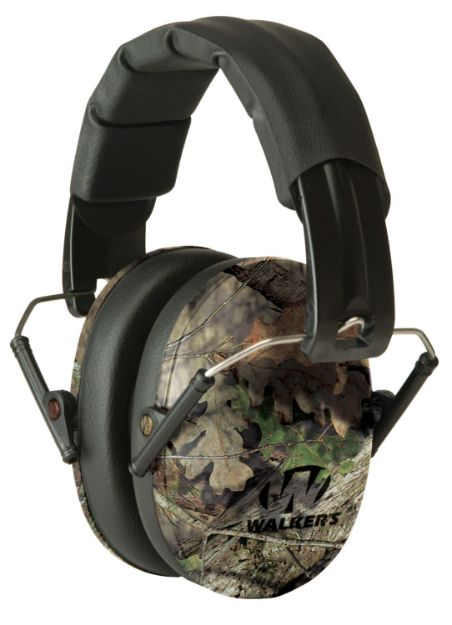 Picture of Walker's GWPFPM1CMO Pro Low Profile Passive Muff 22 dB Over the Head Mossy Oak/Black Polymer