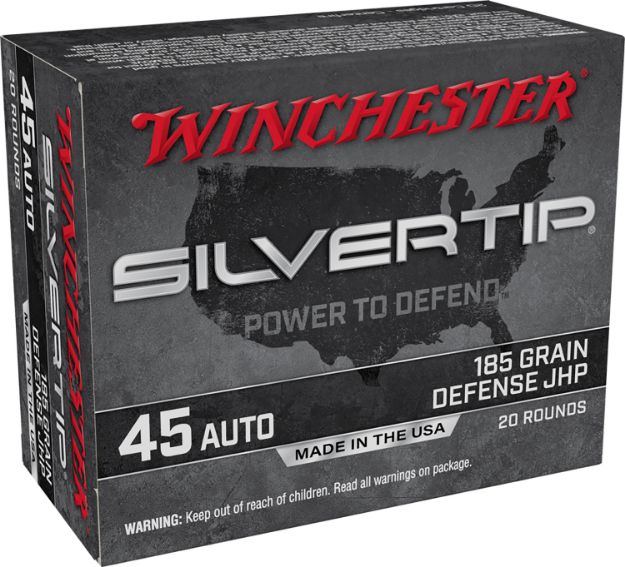 Picture of Winchester Ammo W45AST Silvertip  45ACP 185gr Silvertip Jacket Hollow Point 20 Per Box/10 Case