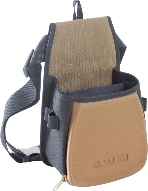 Picture of Allen 8303 Eliminator Basic Double Compartment Shooting Bag Black w/Tan Accents, Elastic Loops, Side Pockets & Molded Components 7" x 4.75" x 12" Exterior Dimensions