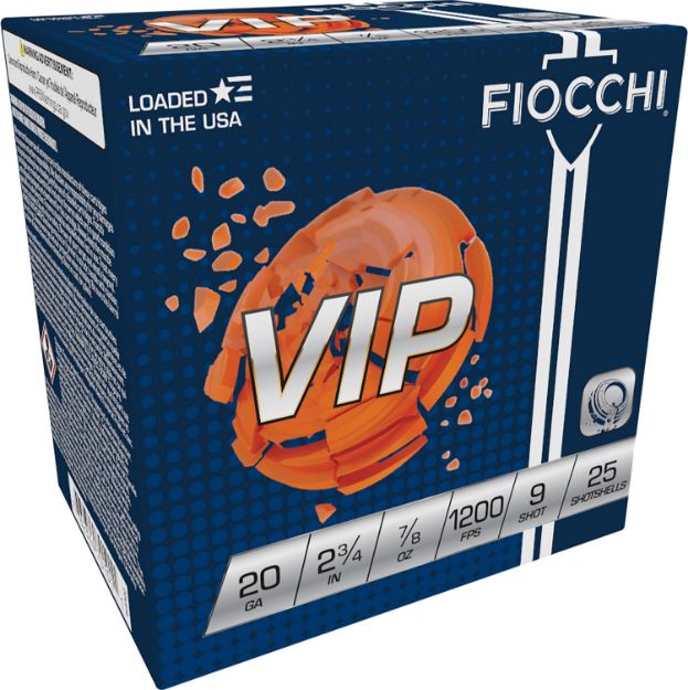 Picture of Fiocchi 20VIP9 Exacta Target VIP 20Gauge 2.75" 7/8oz 9Shot 25 Per Box/10 Case