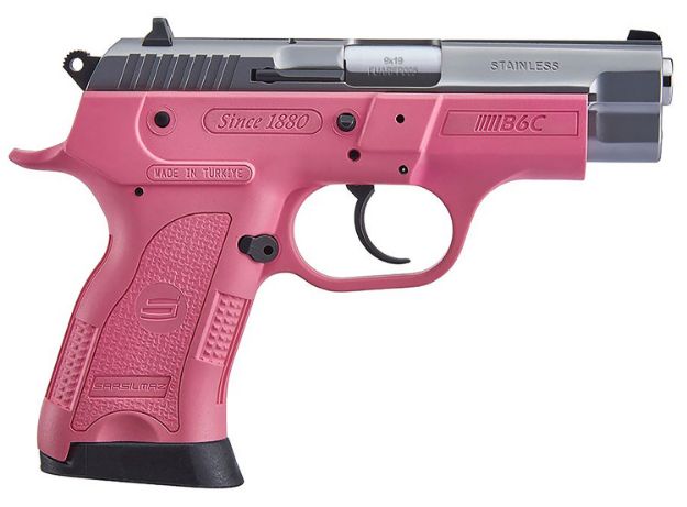 Picture of SAR USA B69CPK B6C Compact 9mm Luger Caliber with 3.80" Barrel, 13+1 Capacity, Pink Finish Beavertail Frame, Serrated Black Steel Slide & Polymer Grip