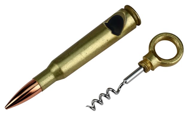 Picture of Caliber Gourmet CBG1003 Cork Screw  Brass/Copper 50 Caliber Shell 50 Caliber Bullet