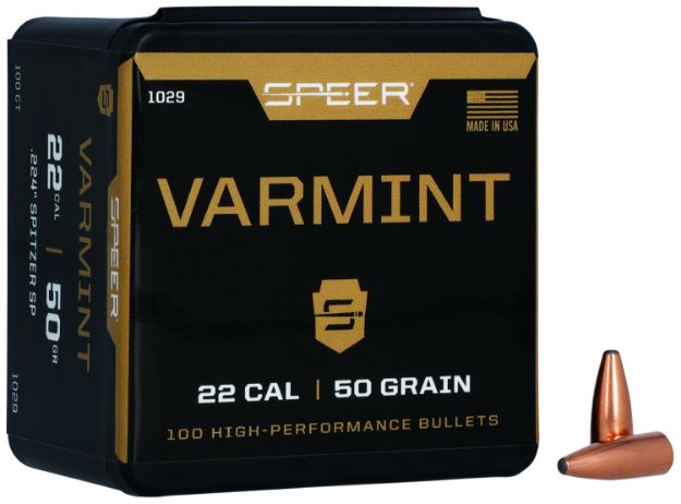 Picture of Speer 1029 Varmint  22Cal 50gr Jacketed Soft Point 100 Per Box/5 Case