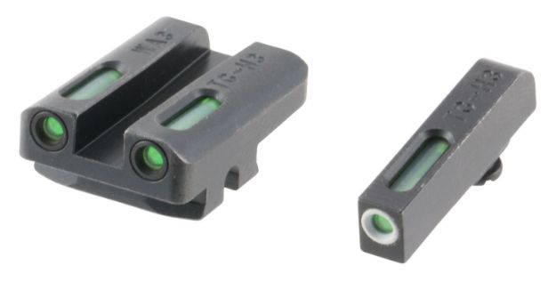 Picture of TruGlo TG13WA3A TFX  Black | Green Tritium & Fiber Optic White Outline Front Sight Green Tritium & Fiber Optic Rear Sight