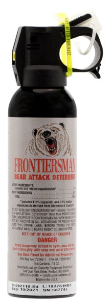 Picture of Sabre FBAD03 Frontiersman Bear Spray Effective 30 ft 7.90 oz Aerosol Repels Bears