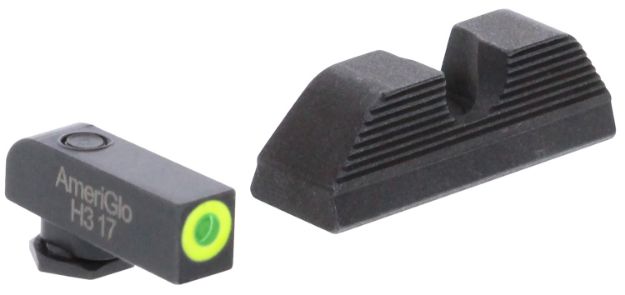 Picture of AmeriGlo GL354 Protector Sight Set for Glock  Green Tritium LumiGreen Outline Front Sight-Black Serrated Rear Sight