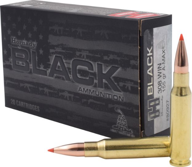 Picture of Hornady 80927 Black  308Win 155gr Hornady A Max 20 Per Box/10 Case