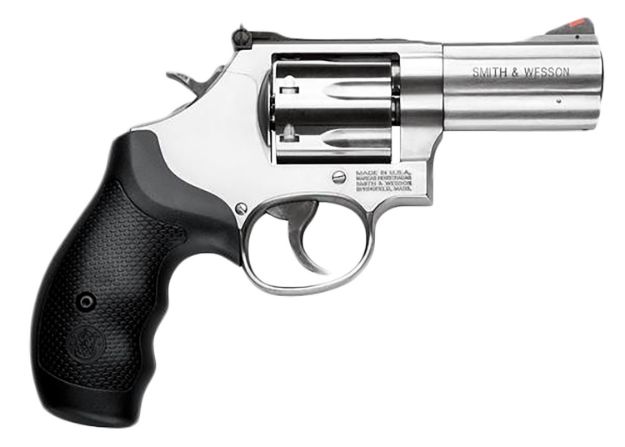 Picture of Smith & Wesson 164300 M686 Plus  L-Frame 38 S&W Spl +P/357 Mag 7rd, 3" Satin Stainless Steel Barrel, Cylinder & Frame, Black Finger Groove Grip