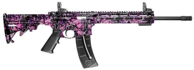 Picture of Smith & Wesson 10212 M&P15 Sport 22 LR  25+1 16.50" Black Carbon Steel Barrel, Muddy Girl Finish, 6 Position CAR Stock, 10" Magpul M-Lok Handguard, Magpul MBUS Sights, Manual Safety, Optics Ready