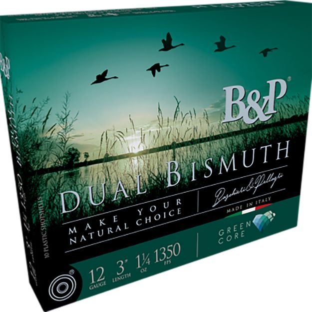 Picture of B&p Ammunition 12B4DB43 Dual Bismuth  12Gauge 3" 1 1/4oz Bismuth 3/4Shot 10 Per Box/10 Case