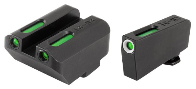 Picture of TruGlo TG13GL4A TFX  Low Suppressor Height Black Green Tritium & Fiber Optic White Outline Front Sight Green Tritium & Fiber Optic Rear Sight Compatible with Glock (Excludes MOS)