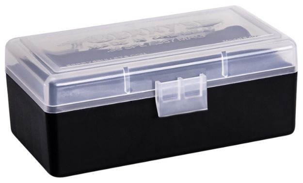 Picture of Berry's 61687 Ammo Box  38 Special/357 Mag Clear/Black Polypropylene 50rd