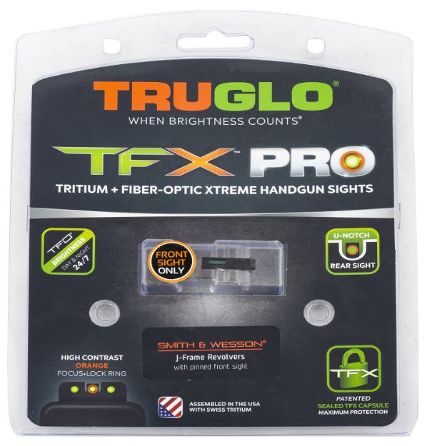 Picture of TruGlo TGTG13SJ1PC TFX Pro  Black | Green Tritium & Fiber Optic Orange Outline Front Sight